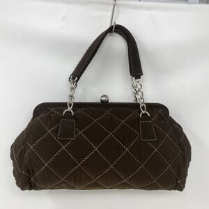 VERA BRADLEY Chain Link Handbag Espresso Brown Microfiber